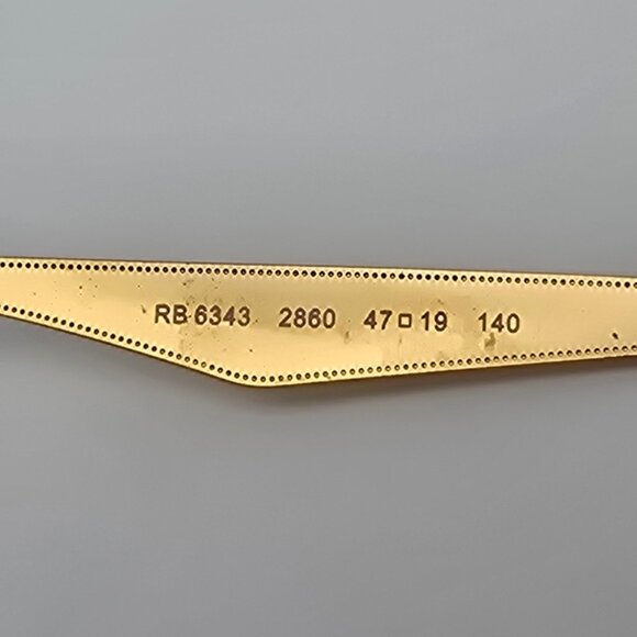 Ray-Ban RB6343 2860 Gold Phantos Round Eyeglasses Frame 47-19-140 - Picture 7 of 12